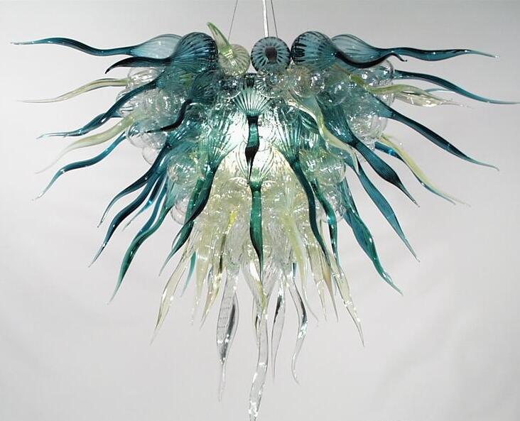 High Quality Handmade Blown Glass Lamps Chandeliers Oliver Green Fashion Chain Pendant Light LED BUlbs Style Chandelier Lighting