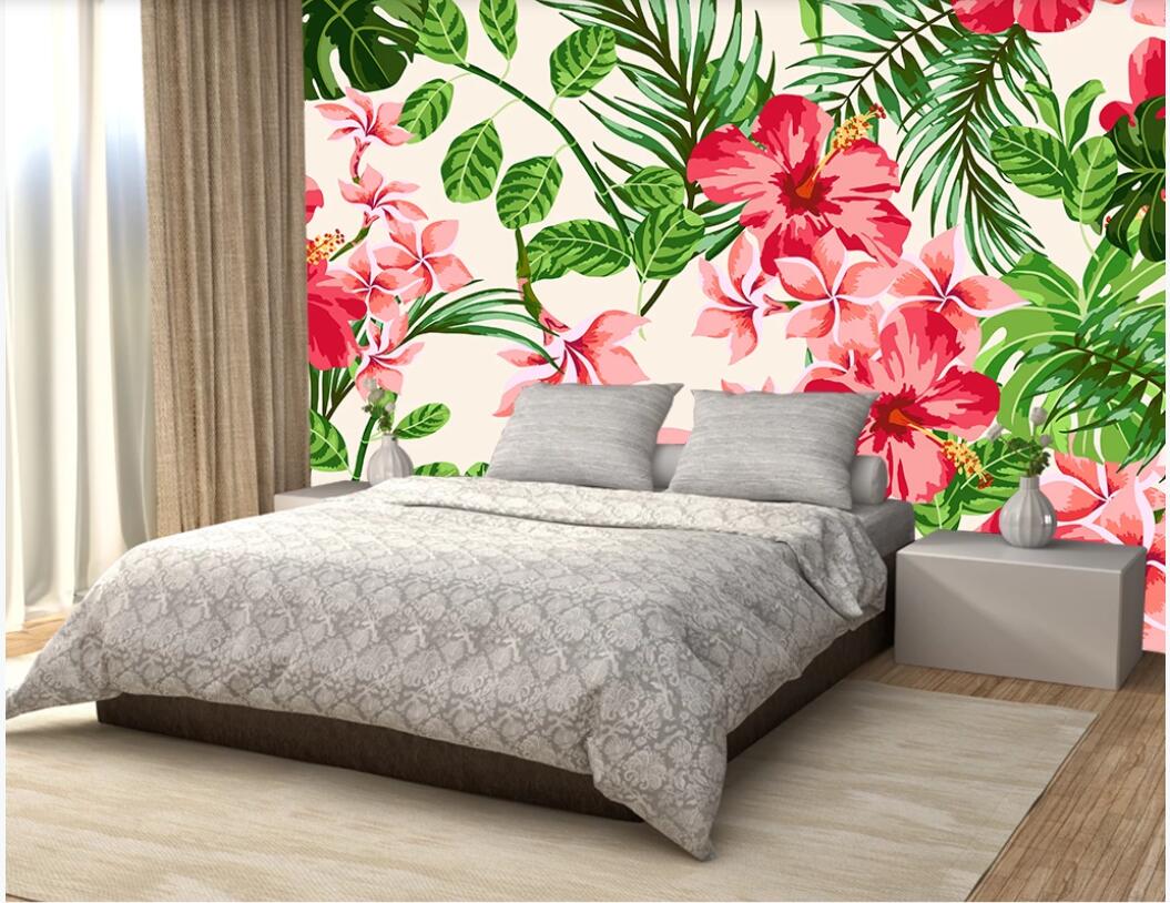 3d room wallpaper custom photo mural Simple and fresh rain forest plants and flowers pastoral mural background wall wallpaper for walls 3 d