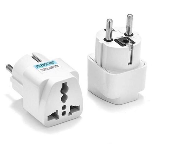 100 Pcs-lot Universal 2 Pin AC Power Electrical Plug Adaptor Converter Travel Power Charger UK-US-AU To EU Plug Adapter Socket