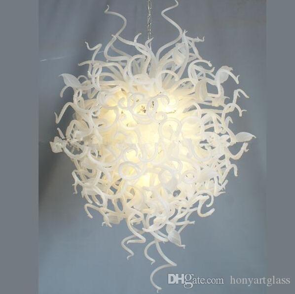 Free Shipping LED Bulbs Latest Technology Romantic Arabic Ceiling Light Lamp Modern Murano Glass Chandelier White