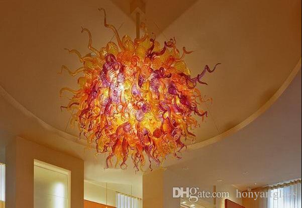 Free Shipping 110v-120v LED Bulbs Turkish Hanging Lamps Handmade New Hallway Blown Glass Light Pendants