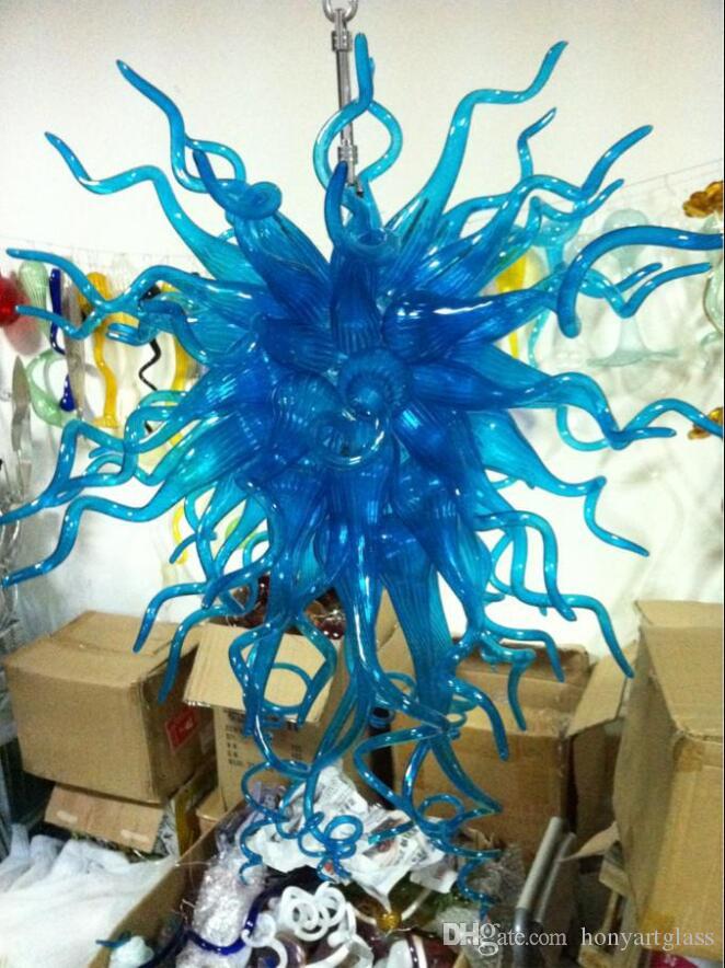 Free Shipping AC Led Bulbs 110v-240v Handicraft Home Lamp Residential Lighting Blue Handmade Art Chandelier