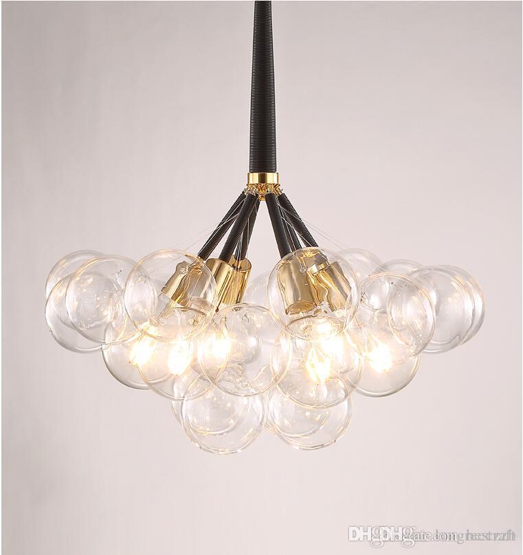 Creative Ball Glass Bubble Ball Chandelier Lamp Modern Pendent Lamp Dining Room Clothing Shop Cafe Pendent Lights Fixture
