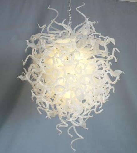 New Glass Ball Pendant Lamps White Glass Chandelier Round Shape Modern Lamp Bubble LED Crystal Chandeliers with LED Bulbs