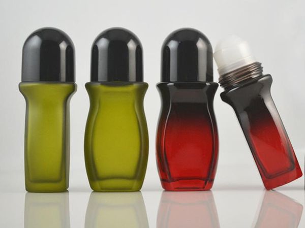 100pcs-lot Body Massage 50ML Glass Roll Bottle Body Bottle Deodorant Ball Bottle Glass Roll On Bottles For Essential Oil SN1197