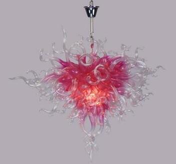 Modern Lamps Pink Chandeliers Light Living Room Hand Blown Murano Glass European Type Chandelier with LED Bulbs