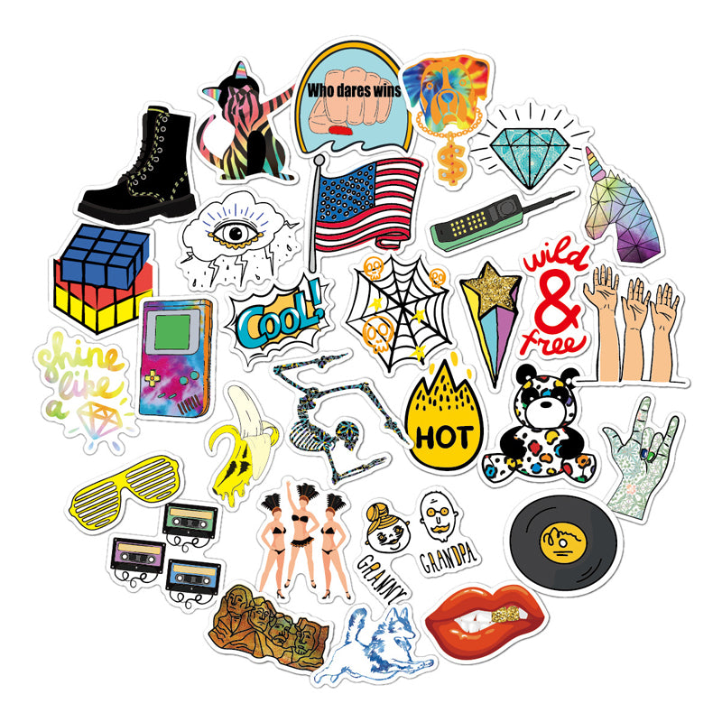 Country Style Aesthetic Sticker Waterproof Trendy Water Bottle Laptop Macbook Stickers Decal Graffiti Patches for Teens