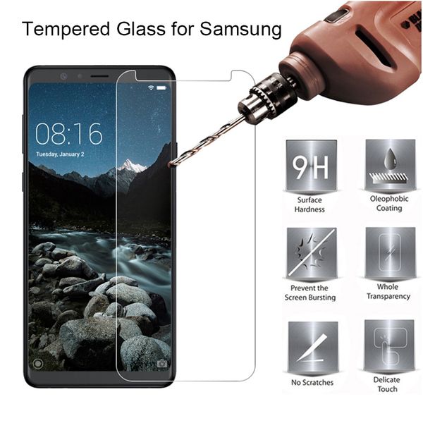 500pcs Mobile Phone Tempered Glass For Samsung J5 Prime J5 J7 A3 A5 A7 A8 A9 C5 G530 Pro Plus Screen Protector DHL