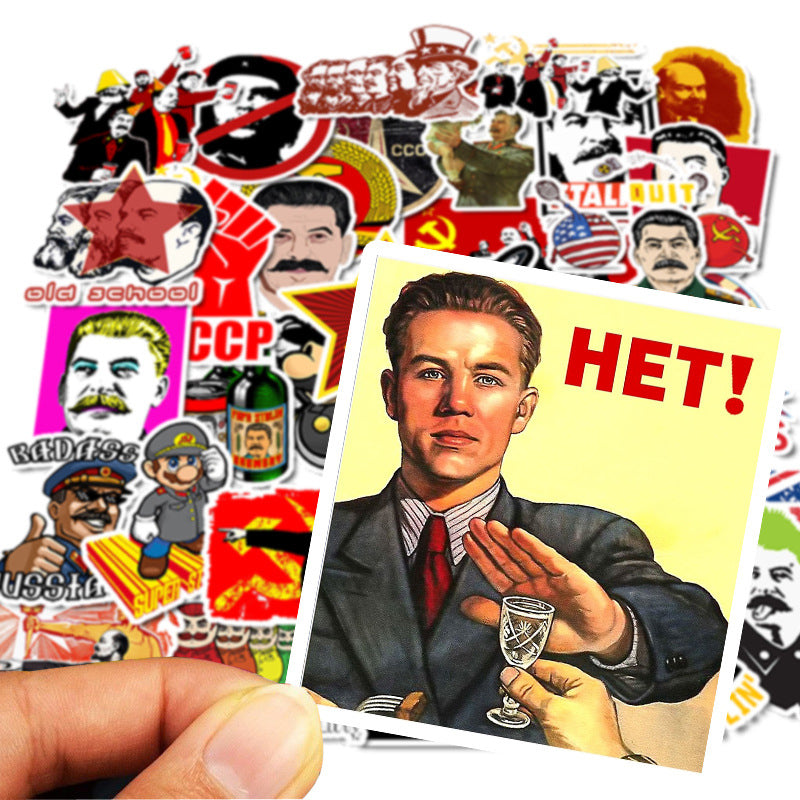 50pcs-Set World War II Russia Vintage Funny Sticker Pack Fans Anime Paster Cosplay Scrapbooking DIY Sticker Phone Laptop Decorations