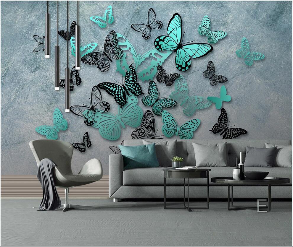 3d wallpaper custom photo mural Hd hand-painted 3D three-dimensional butterfly nostalgic background wall household wall art canvas pictures