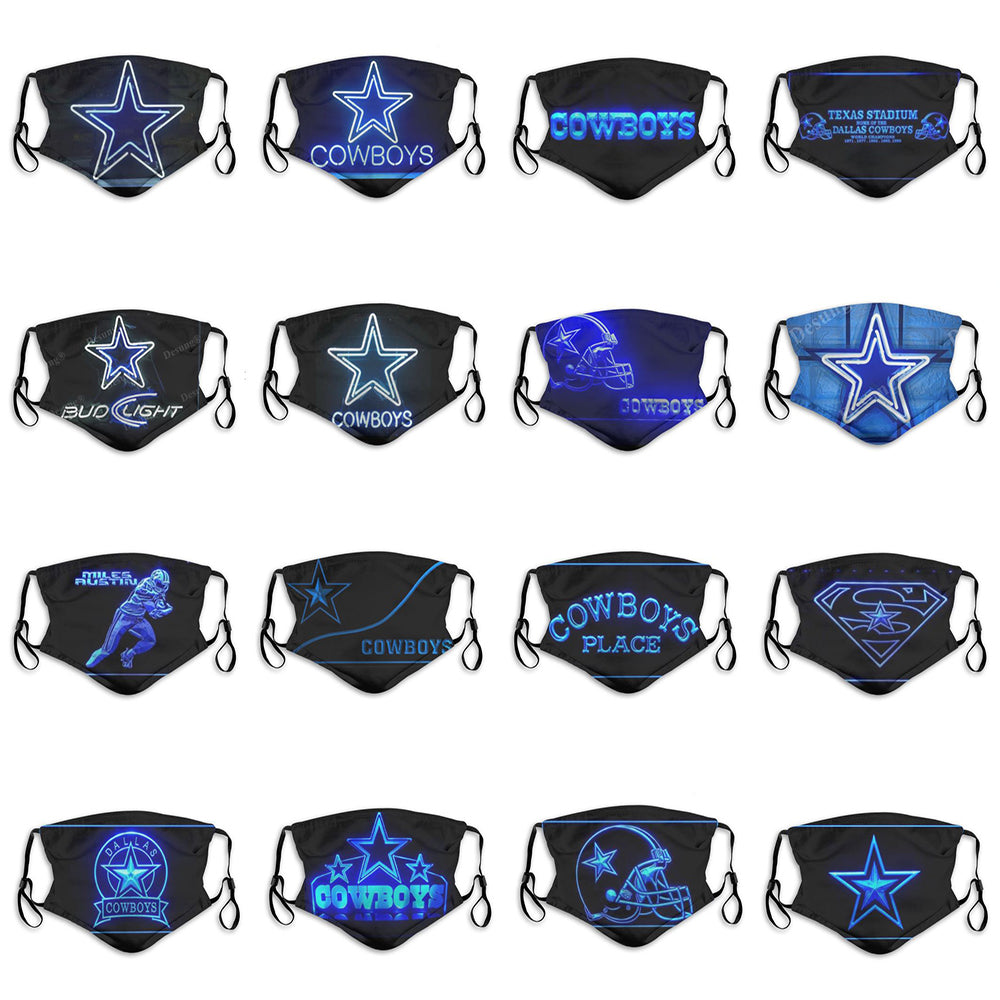 2020 new designer 5 layer dust masks men and women rugby team Cowboys fashion ice hockey breathable 3D personalized custom face masks