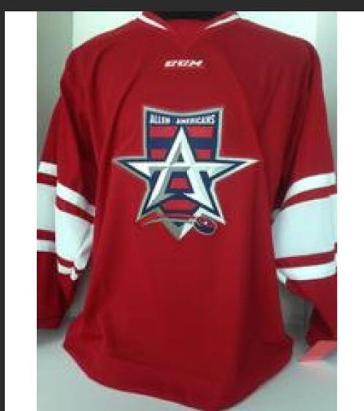 Custom Men Youth women Vintage Custom ALLEN AMERICANS Vintage Hockey Jersey Size S-5XL