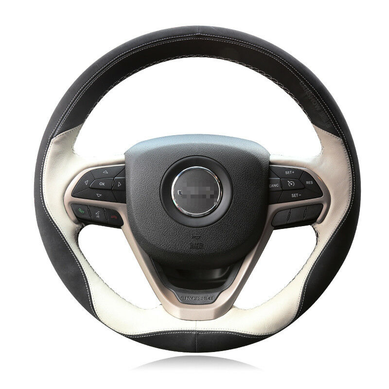 For Jeep Grand Cherokee 2012-2016Â  DIY Hand-stitched Car Steering Wheel Cover Top Leather