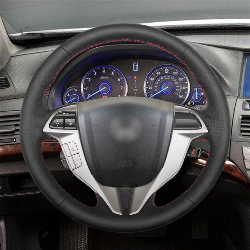 High quality Black Artificial Leather anti-slip customized car steering wheel cover For Honda Accord 8 Coupe