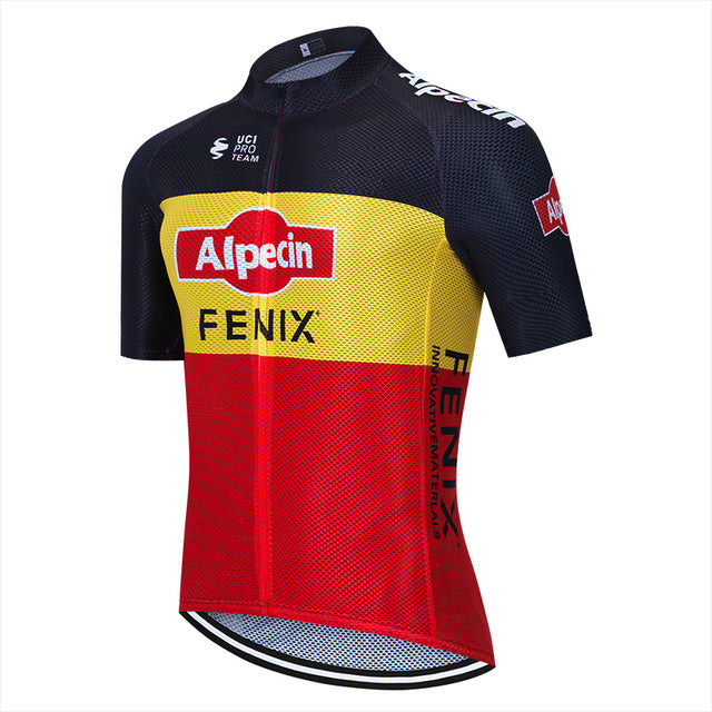 Tour De France 2021 Pro Team Alpecin Cycling Jersey Summer Breathable Cycling Clothing Short Sleeve MTB Bike Jersey Ropa Ciclismo