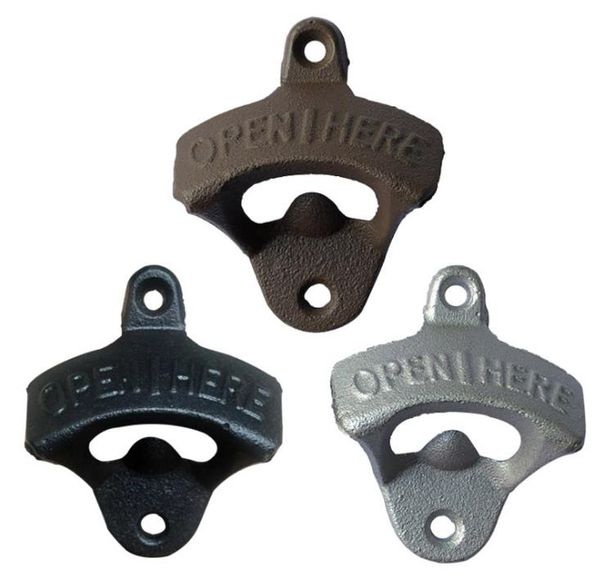 open Here Bottle Opener Wall Mounted Retro Beer Home Kitchen Bar Supplies Coke Soda Bottle Openers SN265