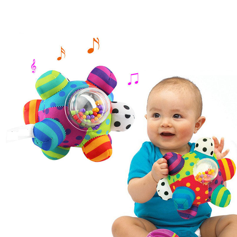 Baby Toys Fun Little Loud Bell Baby Ball Rattles Toy Develop Baby Intelligence Grasping Toy HandBell Rattle Toys for Baby-Infant