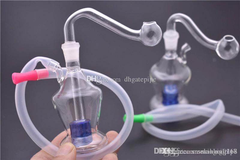 Mini beaker bong Thick Heady Bubbler Glass Dab Oil Rig 10mm Female Beaker Water pipe Bongs Glass Water pipe with oil burner pipe