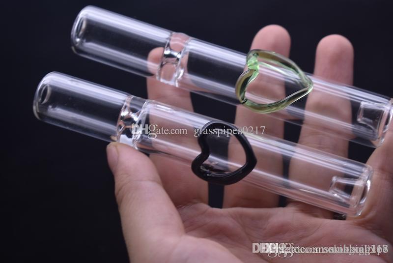 high quality Glass Straw Tube Cigarette Filter Pipes Glass Filter Tips Thick Pyrex Glass Smoking Pipes Cheap Cigarette Holder heart shape