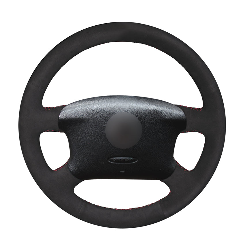 Hand-stitched DIY Black Suede Car Steering Wheel Cover for Volkswagen VW Passat B5 1996-2005 Golf 4 1998-2004 Seat Alhambra