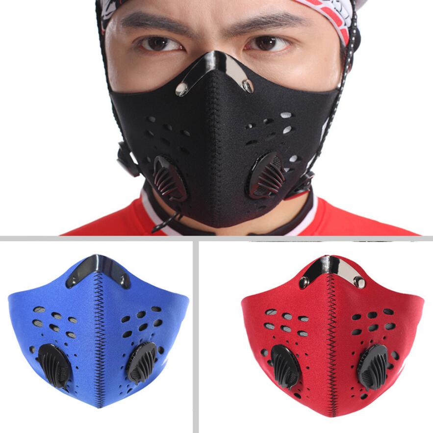 Anti-Pollution Activated Carbon PM2.5 Filter Bike Half Face Masks Cycling Mouth Mask Ski Running Outdoor Sports Bicycle Face mask 3 Colors