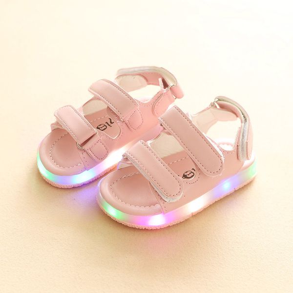 2020 New Summer Children Sandals for Boys Girls Led Lighting Shoes Bottom Non-Slip Closed Toe Fashion Light Kid&#039;s Sandal