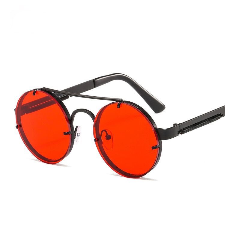 2020 New Fashion Fashion Round Goggles Candy Color Lens Sun Glasses Metal Frame Sunshade Glasses Travel Eyeglasses ES287
