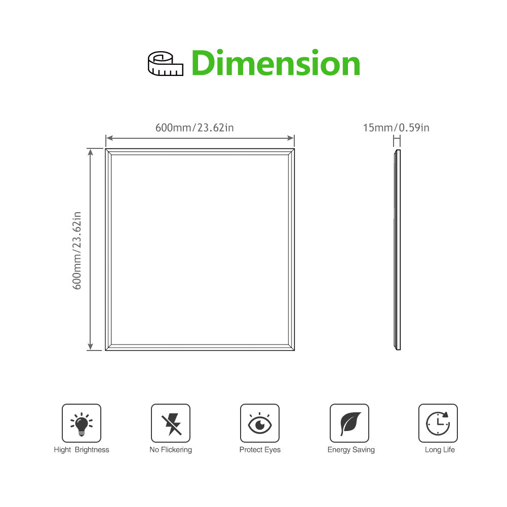 60*60 Large Pannel Light Cool White 220V 36W Led Lighting For Office School, Hotel And Home Decoration