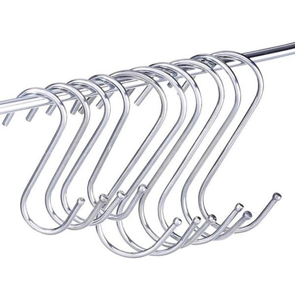 S Shape Metal Hanging Hooks Household 7CM 9CM Storage Hook Trade Show Store Products Hanger Bathroom Racks Kitchen Hooks LX2269
