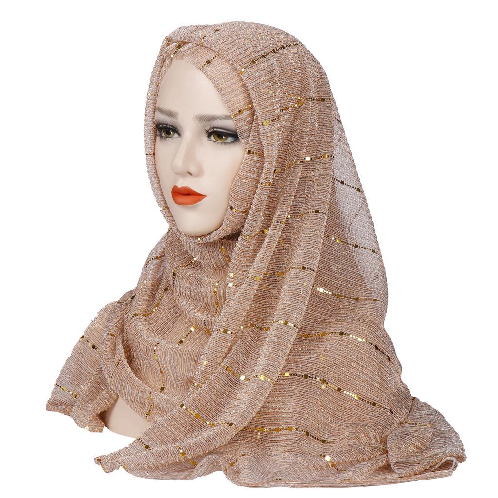 19 Color Muslim Sunscreen plus size Scarves silk scarf headkerchief shawl Female for woman soft Gold Weave Towels bridal headpiece headscarf