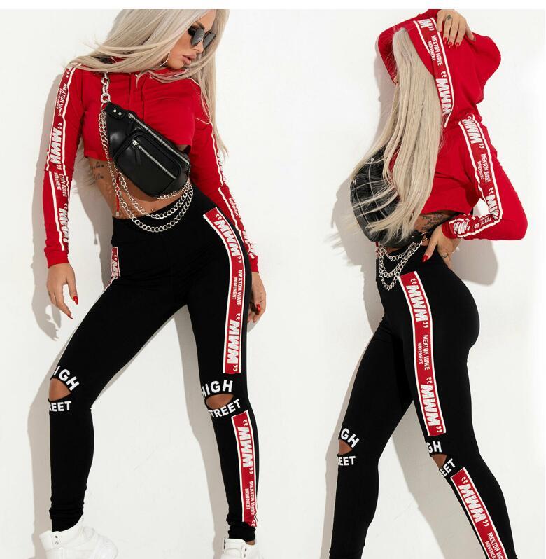2020 Women Sport Tracksuits Womens yoga Clothing Set Tracksuit Patchwork Hoodie Sweatshirt Long Pant Jogger Outfit letter Female Sweat Suits