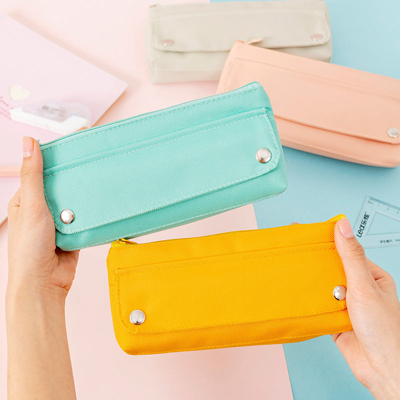 Large Capacity Pencil Case Big Canvas Pen Bags with Zipper for Pens Pencils Highlighters Markers Eraser School Office Students Stationery 122349