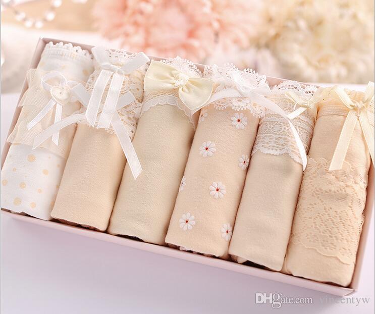 free hot women casual cotton underwear women panties stripe briefs with gift boxes calcinha bragas lingerie cute briefs