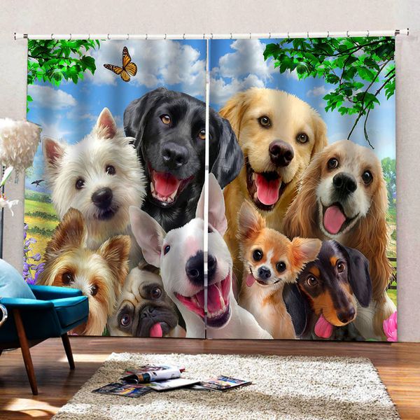 3D animal Curtain Decoration Drapes Cortinas For Living Room Bedroom Office Hotel Curtains