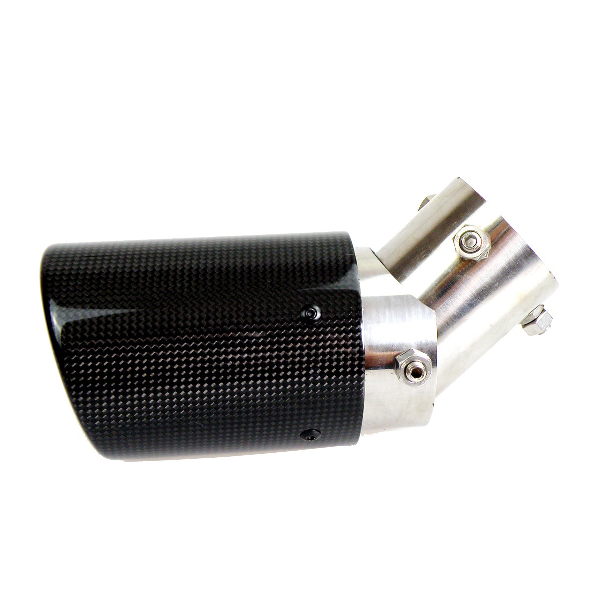No Logo Angle Adjustable Carbon Fiber muffler Car Exhaust Pipe Curly Edge pipe tip for Honda Toyota Nissan etc..