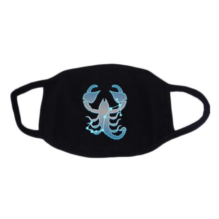 12 Constellation Face Mask Reusable Cartoon Print Designer Dustproof Mask Ultraviolet-proof Washable Running Riding Bike Protective Mask