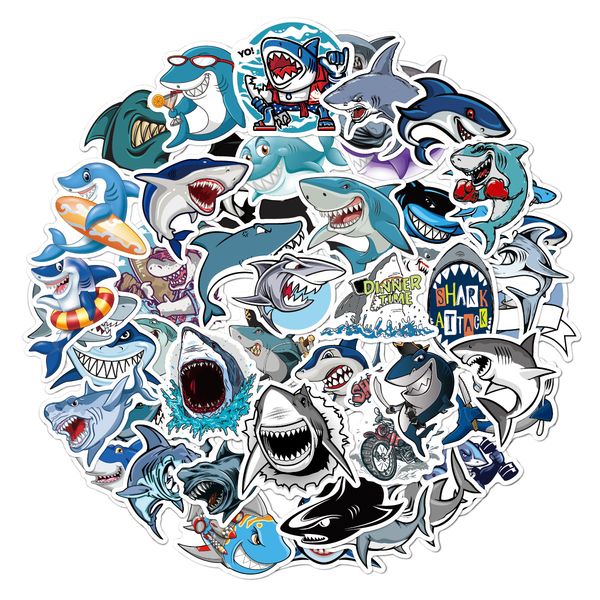 50 Pcs Mixed Car Stickers Sea Shark graffiti For Skateboard Laptop Pad Bicycle Motorcycle PS4 Phone Luggage Decal Pvc guitar Stickers