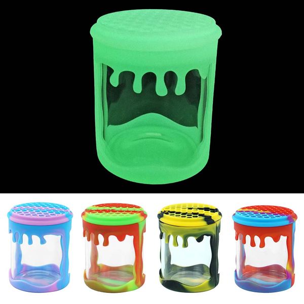 Glow in dark nonstick jar Silicone Jars Dab wax Containers bakeware glass Container MOQ=20pcs heat resistant