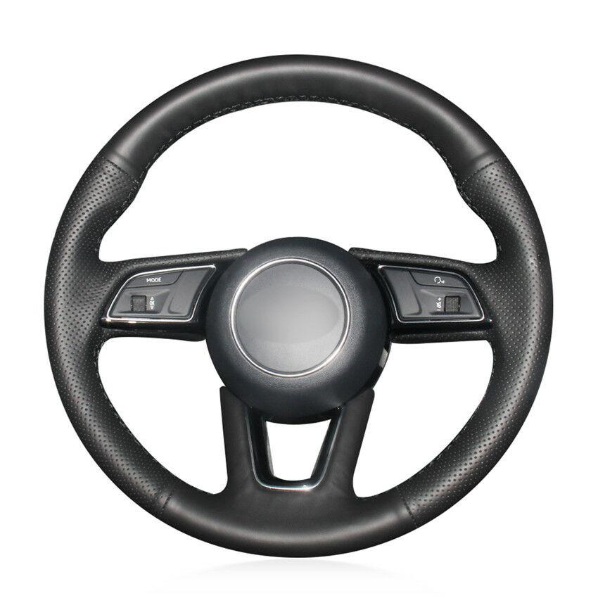 For Audi A5 2017 Car hand-sewn steering wheel cover black artificial leather