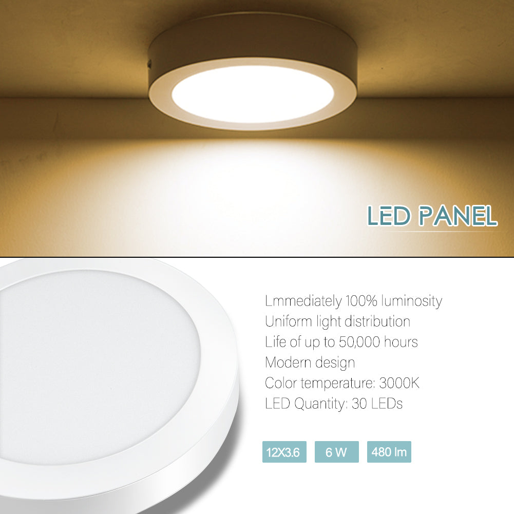 6W LED Pannel Light Warm White LED Lighting Fixture for Office School Hotel and Home Decoration