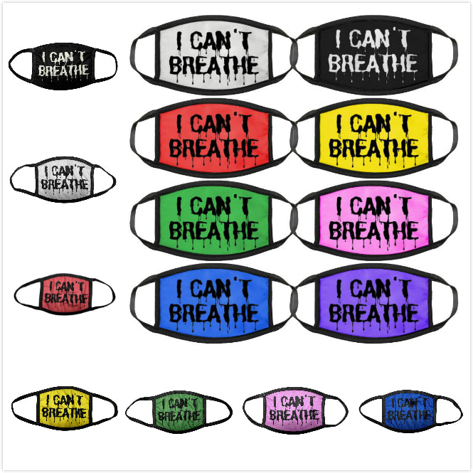 I can&#039;t breathe Designer Face Mask Luxury 3D Print Masks Sunproof Dustproof Cycling Anti Dust Mouth Cover Breathable Thin Masks for Adult