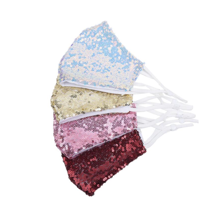Outdoor Men And Women Sequins mask Flash Diamond Rhinestone Fashion Party Face Masks washable And Reusable Fashion Protective Mask
