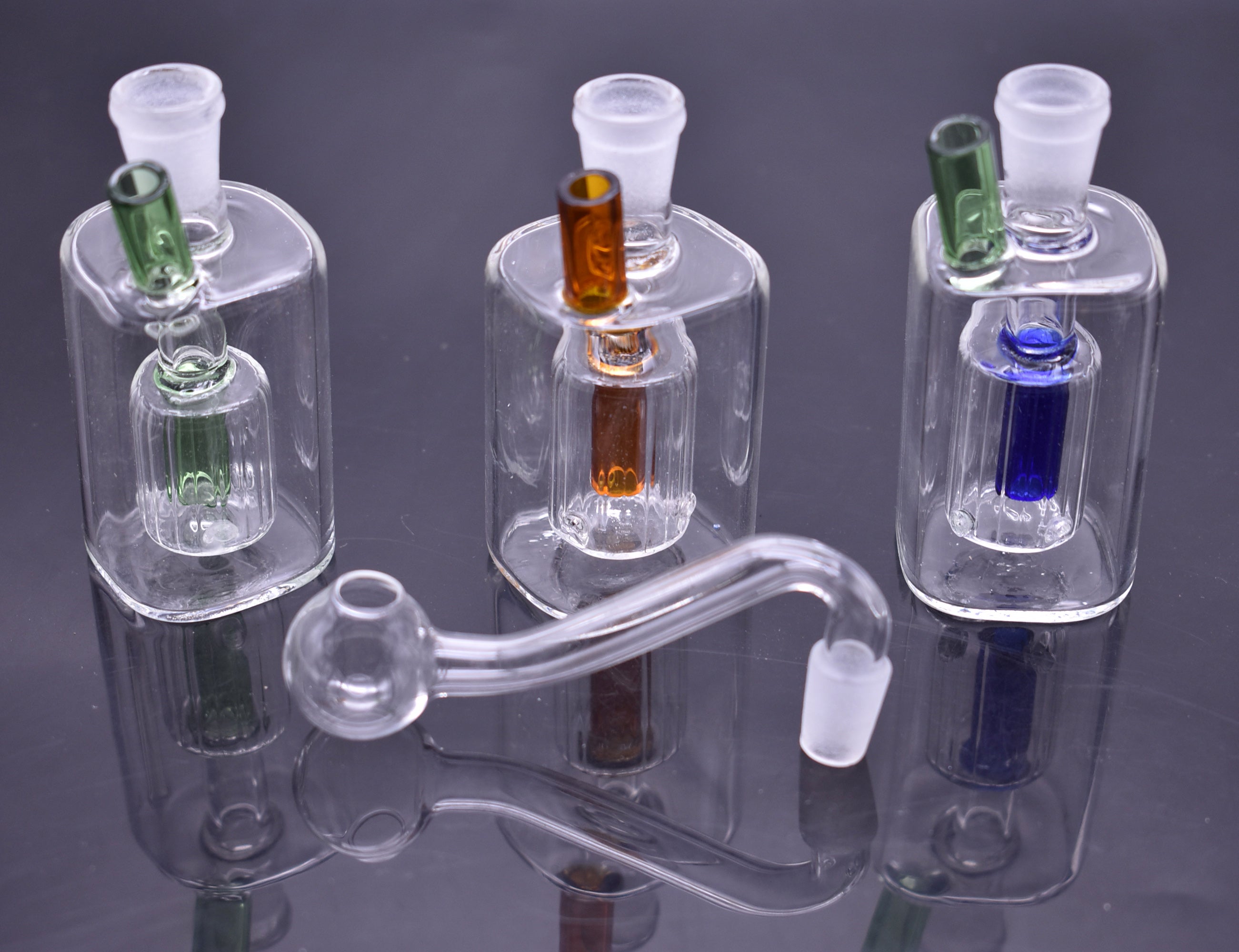 Glass bottles Bong Dab Rig inline Perc Percolator oil burner Bongs mini Bubbler Smoking water Pipe with glass oil burner pipe and hose