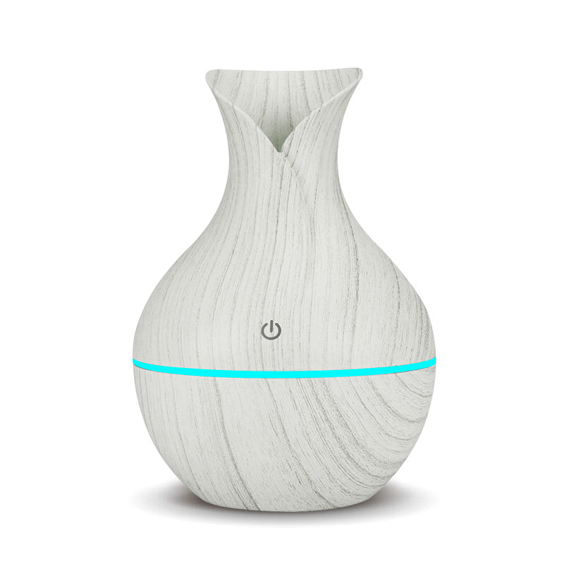 KBAYBO 130ml USB mini electric humidifier aroma diffuser ultrasonic wood grain air humidifier with 7 color LED light for home