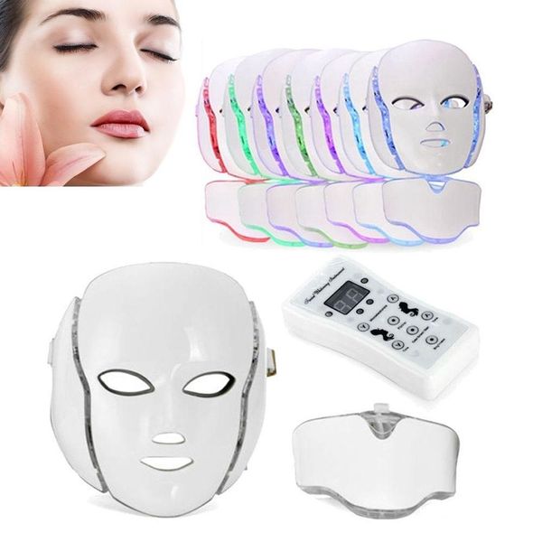 7 Color LED Face Mask - Photon Light Therapy for Healthy Skin Rejuvenation - Facial Skin Care Anti-Aging Beauty Machine