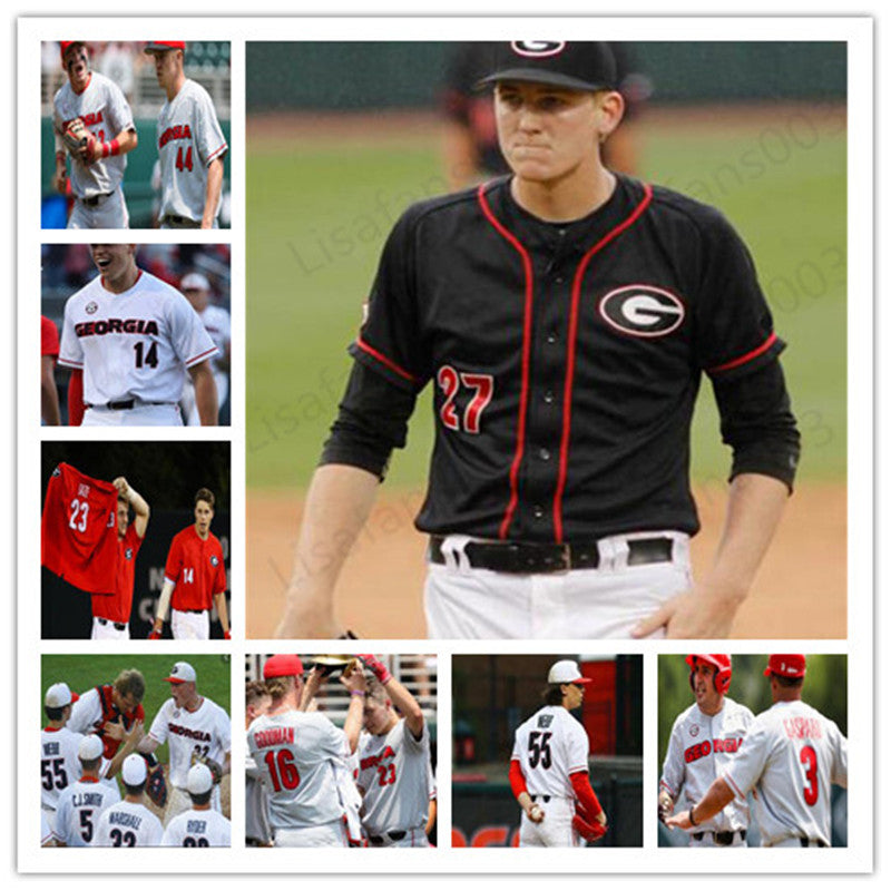 Georgia Bulldogs Baseball 17 Emerson Hancock 23 Connor Tate 28 Tucker Bradley Custom any name nay number mens youth jersey free shipping