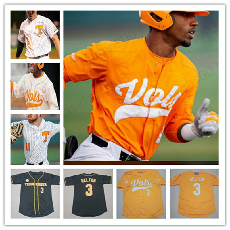 Custom NCAA Tennessee Volunteers Baseball stitched Jersey 3 Todd Helton #11 Yan Gomes 19 Matt Duffy 21 Eric Gilliam mens youth jerseys