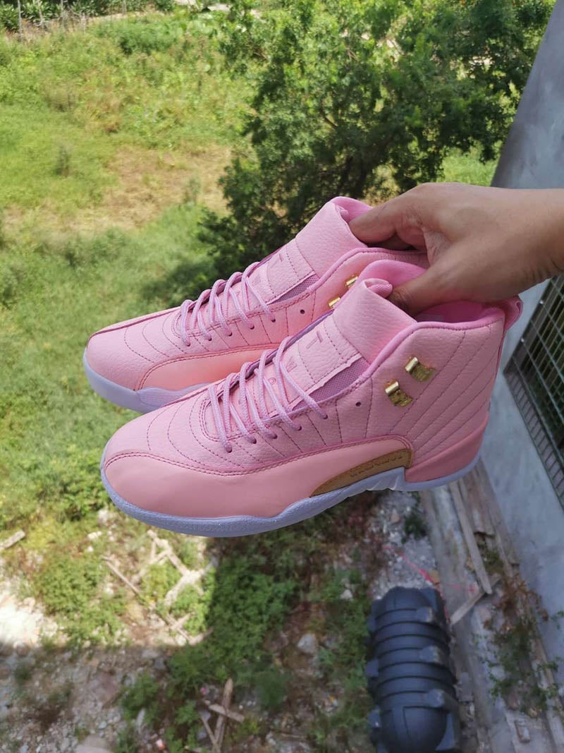12 GS Hyper Youth Pink gold women basketball shoes XII 12s Fluorescent pink Valentine&#039;s day taxi womens sport shoe woman sneaker