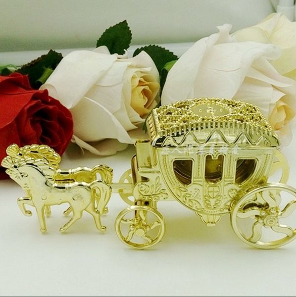 Free Shipping 100pcs Cinderella Carriage Wedding Favor Boxes Candy Box Casamento Wedding Favors And Gifts Event & Party Supplies