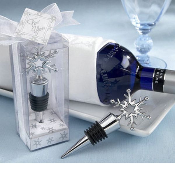 Snowflake Red Wine Bottle Stopper Wedding Favors and Gifts for Guests Party Favor Free Shipping W8834